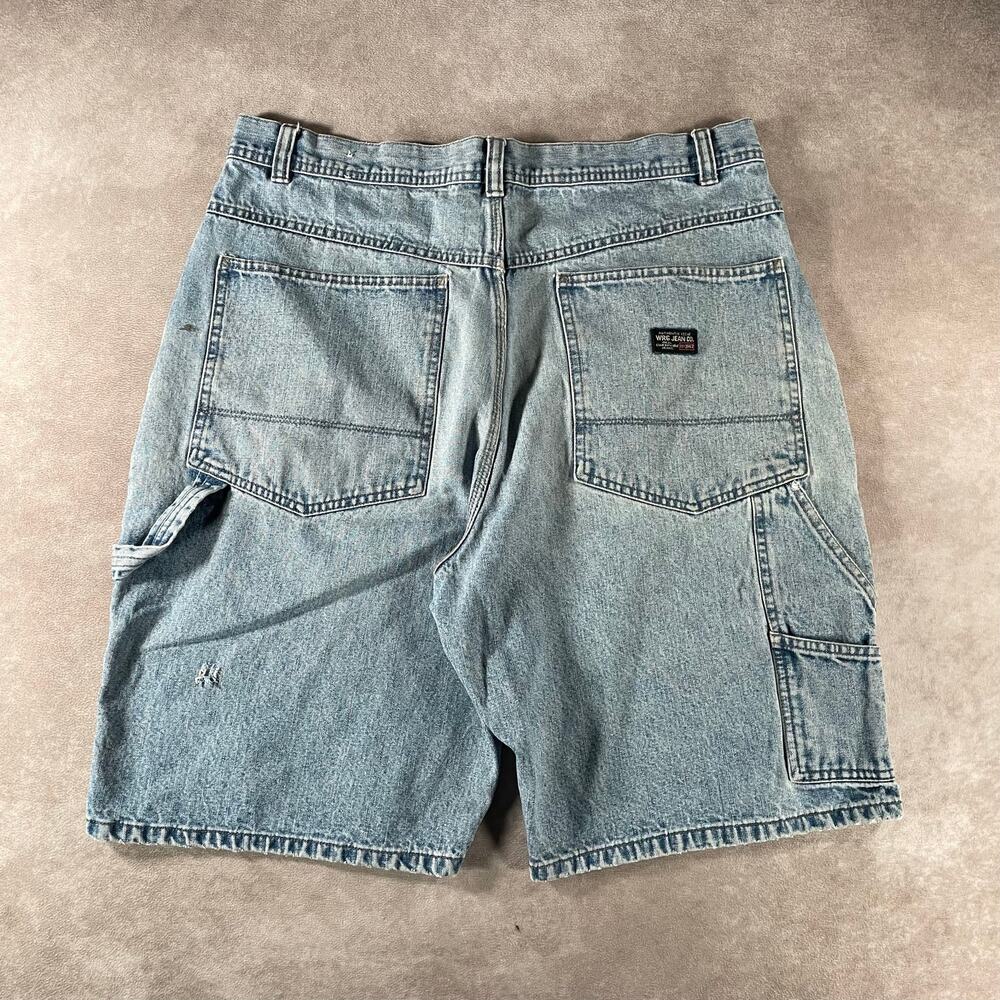 Y2K Wrangler WRG Jean Co Carpenter Denim Shorts Men’s 34W Baggy Light Wash